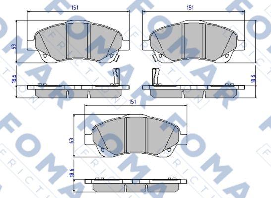 FOMAR Friction FO 924281 - Bremžu uzliku kompl., Disku bremzes adetalas.lv