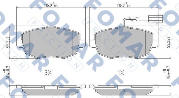 FOMAR Friction FO 925681 - Bremžu uzliku kompl., Disku bremzes adetalas.lv