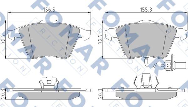 FOMAR Friction FO 920981 - Bremžu uzliku kompl., Disku bremzes adetalas.lv