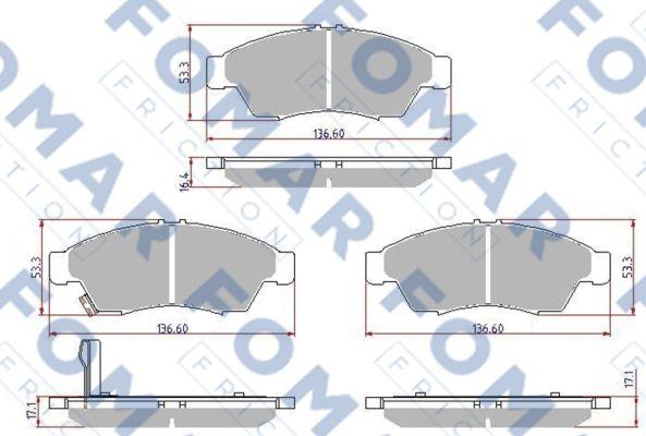 FOMAR Friction FO 923881 - Bremžu uzliku kompl., Disku bremzes adetalas.lv