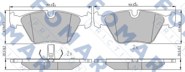 FOMAR Friction FO 927381 - Bremžu uzliku kompl., Disku bremzes adetalas.lv