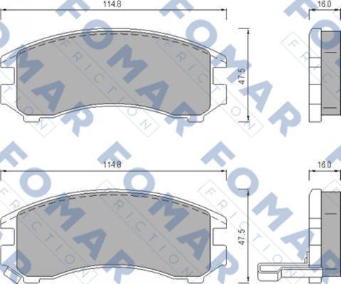 FOMAR Friction FO 443681 - Bremžu uzliku kompl., Disku bremzes adetalas.lv