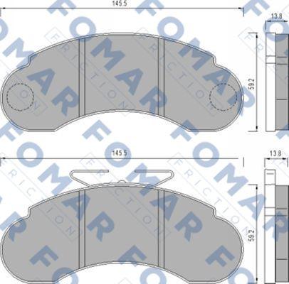 FOMAR Friction FO 458581 - Bremžu uzliku kompl., Disku bremzes adetalas.lv