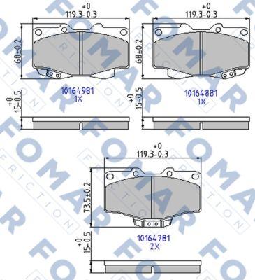 FOMAR Friction FO 464781 - Bremžu uzliku kompl., Disku bremzes adetalas.lv