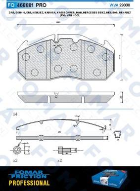 FOMAR Friction FO 468881 - Bremžu uzliku kompl., Disku bremzes adetalas.lv