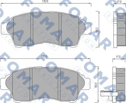 FOMAR Friction FO 481681 - Bremžu uzliku kompl., Disku bremzes adetalas.lv