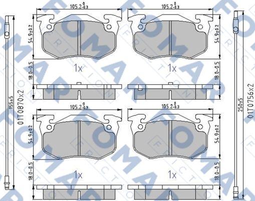 FOMAR Friction FO 435281 - Bremžu uzliku kompl., Disku bremzes adetalas.lv