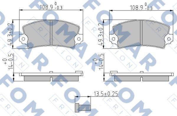 FOMAR Friction FO 422687 - Bremžu uzliku kompl., Disku bremzes adetalas.lv