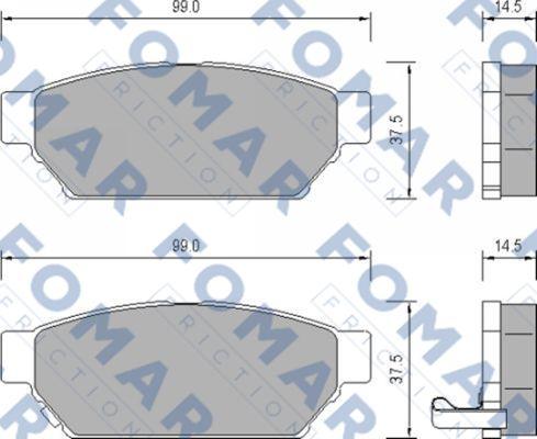 FOMAR Friction FO 652781 - Bremžu uzliku kompl., Disku bremzes adetalas.lv