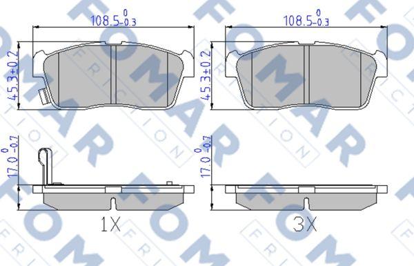 FOMAR Friction FO 603681 - Bremžu uzliku kompl., Disku bremzes adetalas.lv