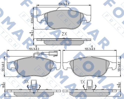 FOMAR Friction FO 688681 - Bremžu uzliku kompl., Disku bremzes adetalas.lv