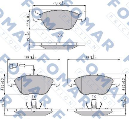 FOMAR Friction FO 688781 - Bremžu uzliku kompl., Disku bremzes adetalas.lv