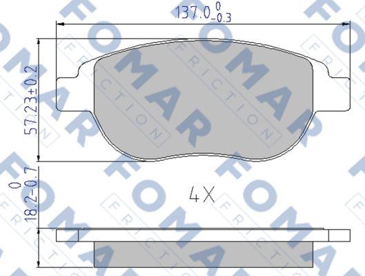 FOMAR Friction FO 687381 - Bremžu uzliku kompl., Disku bremzes adetalas.lv