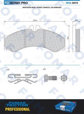 FOMAR Friction FO 627681 - Bremžu uzliku kompl., Disku bremzes adetalas.lv