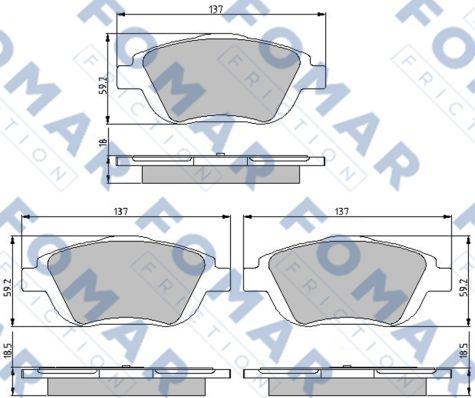 FOMAR Friction FO 896681 - Bremžu uzliku kompl., Disku bremzes adetalas.lv