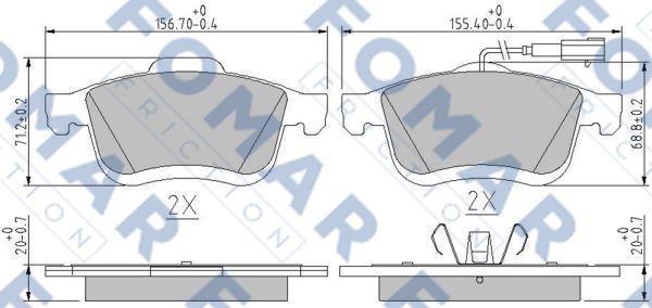 FOMAR Friction FO 250481 - Bremžu uzliku kompl., Disku bremzes adetalas.lv