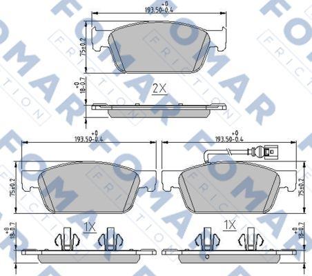 FOMAR Friction FO 251181 - Bremžu uzliku kompl., Disku bremzes adetalas.lv