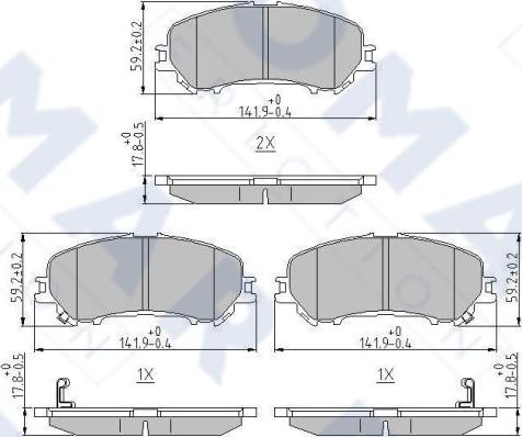 FOMAR Friction FO 266181 - Bremžu uzliku kompl., Disku bremzes adetalas.lv