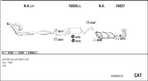 Fonos VO94010 - Izplūdes gāzu sistēma adetalas.lv