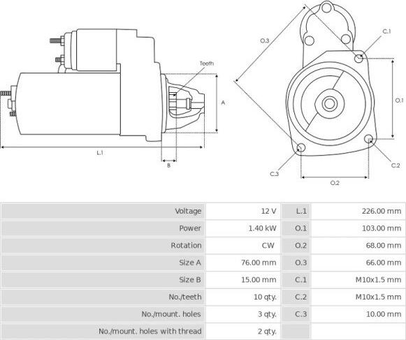 FORD E9OF11000AA - Starteris adetalas.lv