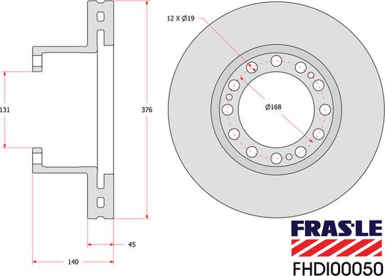 FRAS-LE FHDI00050 - Bremžu diski adetalas.lv