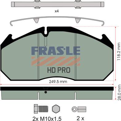 FRAS-LE PD/125-K012-HD - Bremžu uzliku kompl., Disku bremzes adetalas.lv