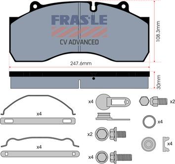 FRAS-LE PD/170-K016-CV - Bremžu uzliku kompl., Disku bremzes adetalas.lv