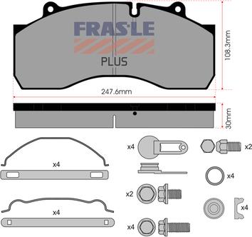 FRAS-LE PD/170-K016-PLUS - Bremžu uzliku kompl., Disku bremzes adetalas.lv