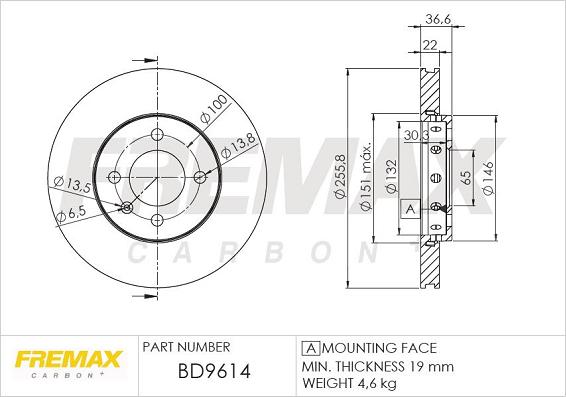 FREMAX BD-9614 - Bremžu diski adetalas.lv