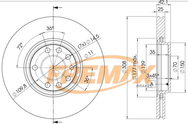 FREMAX BD-9061 - Bremžu diski adetalas.lv