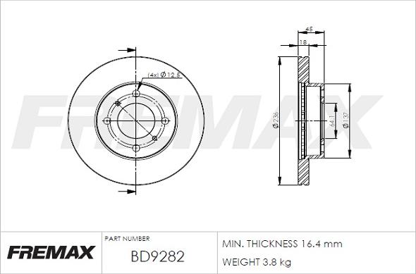 FREMAX BD-9282 - Bremžu diski adetalas.lv