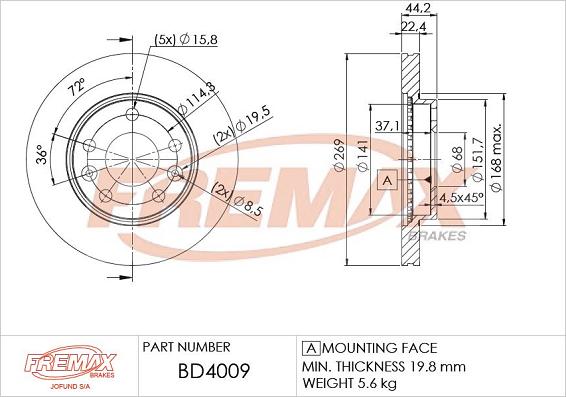 FREMAX BD-4009 - Bremžu diski adetalas.lv