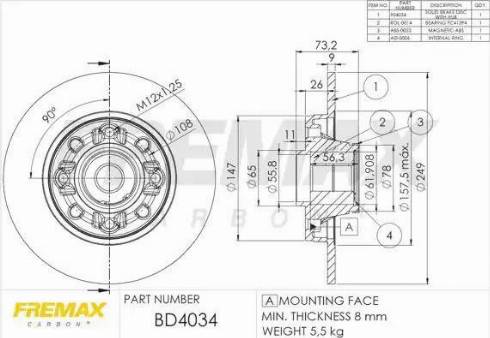 FREMAX BD-4034 - Bremžu diski adetalas.lv