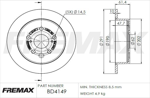 FREMAX BD-4149 - Bremžu diski adetalas.lv