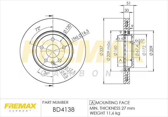 FREMAX BD-4138 - Bremžu diski adetalas.lv