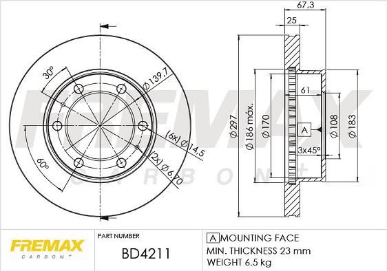 FREMAX BD-4211 - Bremžu diski adetalas.lv