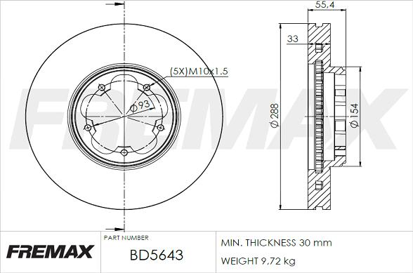 FREMAX BD-5643 - Bremžu diski adetalas.lv