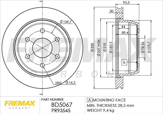 FREMAX BD-5067 - Bremžu diski adetalas.lv