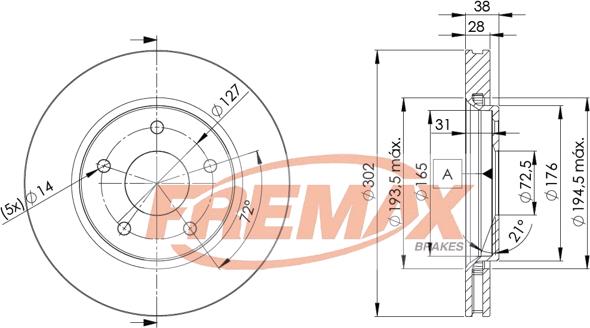 FREMAX BD-5170 - Bremžu diski adetalas.lv