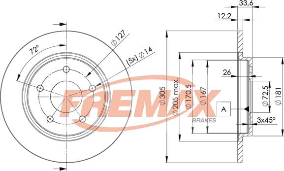 FREMAX BD-5173 - Bremžu diski adetalas.lv