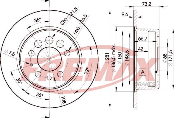 FREMAX BD-5782 - Bremžu diski adetalas.lv