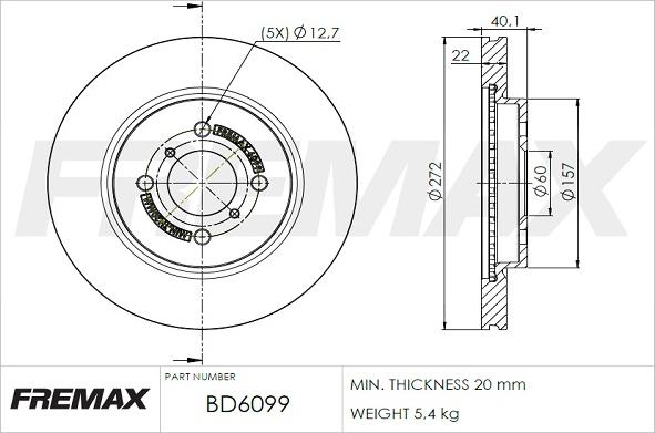 FREMAX BD-6099 - Bremžu diski adetalas.lv