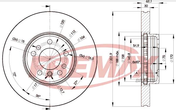 FREMAX BD-6045 - Bremžu diski adetalas.lv