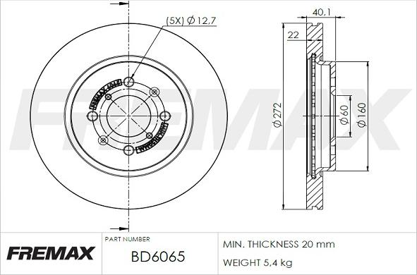 FREMAX BD-6065 - Bremžu diski adetalas.lv