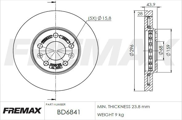 FREMAX BD-6841 - Bremžu diski adetalas.lv