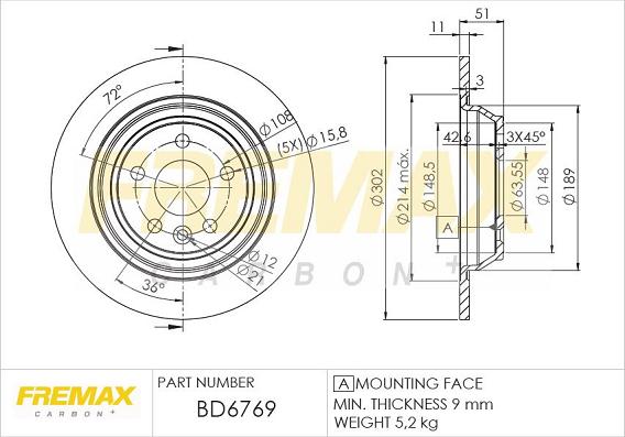 FREMAX BD-6769 - Bremžu diski adetalas.lv