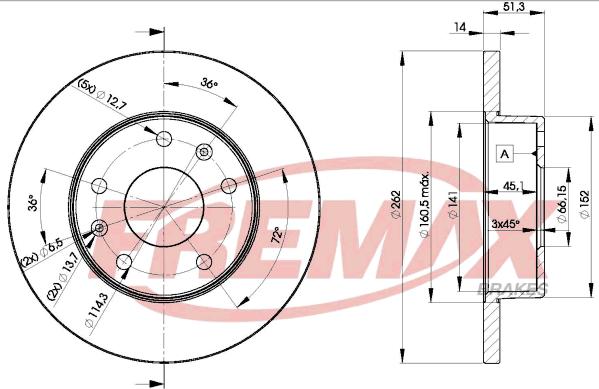 FREMAX BD-0903 - Bremžu diski adetalas.lv