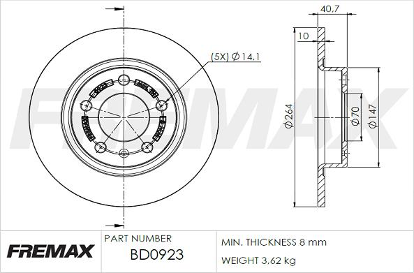 FREMAX BD-0923 - Bremžu diski adetalas.lv