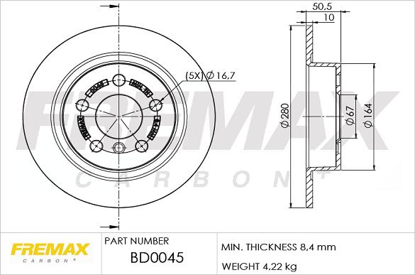 FREMAX BD-0045 - Bremžu diski adetalas.lv