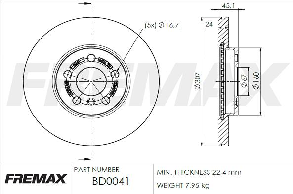 FREMAX BD-0041 - Bremžu diski adetalas.lv